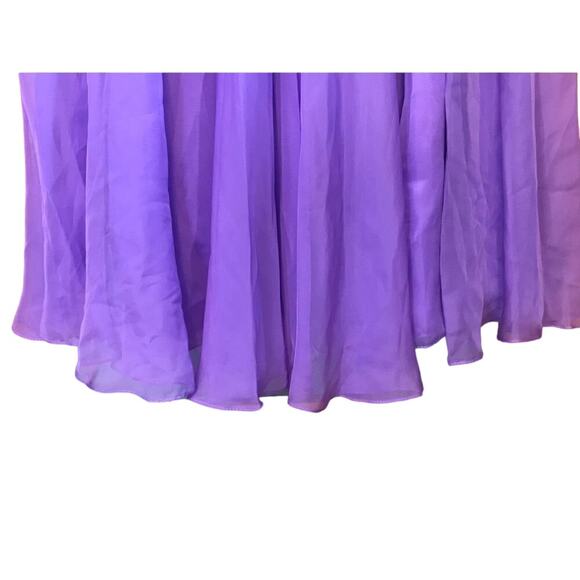 TEMPTATION Purple Lilac Gown Chiffon One Shoulder Embellished Rhinestone Dress 2 - Picture 5 of 7